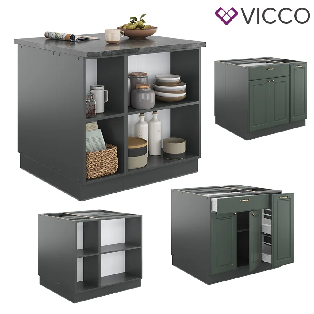 Vicco Kücheninsel Fame-Line Anthrazit-Gold Landhaus 90 Cm Holzwerkstoff 7 Vicco Kücheninsel Fame-Line Anthrazit-Gold Landhaus 90 Cm Holzwerkstoff – Bild 7