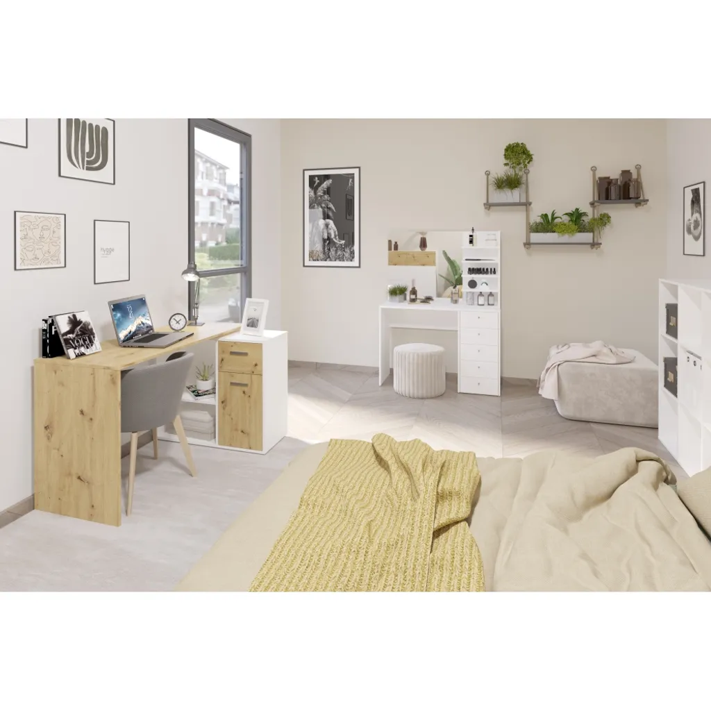 Schminktisch MARL Schreibtisch In Weiß Ca. 105 X 140 X 40 Cm 3 Schminktisch MARL Schreibtisch In Weiß Ca. 105 X 140 X 40 Cm – Bild 3