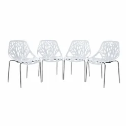 Makika Retro Stuhl Design-Stuhl - CALUNA 4er Set In Weiß -Vidaxlko Verkaufe 91e885aa707c427ba319588b361783a8