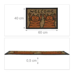 Relaxdays Fußmatte Kokos Katzen -Vidaxlko Verkaufe 92f2b1d5e96d297e304f1696557c9a9d
