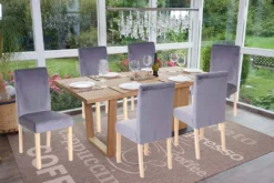 4er-Set Esszimmerstuhl Stuhl Küchenstuhl Littau, Samt Grau, Helle Beine -Vidaxlko Verkaufe 93298d82a6bac2b12b5335dc918f144d