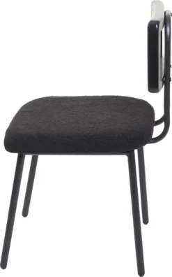 2er-Set Esszimmerstuhl HWC-K88, Lehnstuhl Stuhl, Holz Poly-Rattan Metall Bouclé Stoff/Textil Schwarz -Vidaxlko Verkaufe 9448f5c0778b8fe45d6ef5212179f1b0