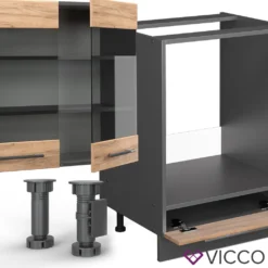 Vicco Küchenzeile Fame-Line Anthrazit Goldkraft 355 Cm Holzwerkstoff -Vidaxlko Verkaufe 963c59cfead4f1533baf411da857c215