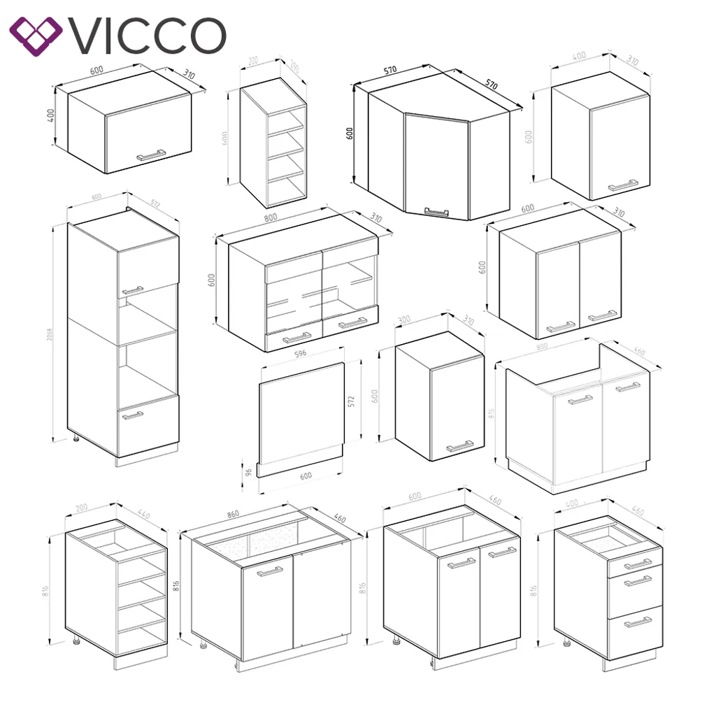 Vicco Eckküchenzeile R-Line Ecke Weiß Anthrazit Hochglanz 247 X 237 Cm Holzwerkstoff 3 Vicco Eckküchenzeile R-Line Ecke Weiß Anthrazit Hochglanz 247 X 237 Cm Holzwerkstoff – Bild 3