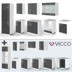 Vicco Küchenzeile R-Line Weiß Anthrazit Hochglanz 300 Cm Holzwerkstoff -Vidaxlko Verkaufe 96979ae0852a95d178026650af613481