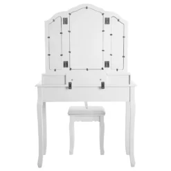 Schminktisch Mit Spiegel Und Hocker Frisiertisch Mit 4 Schubladen Inkl. 2 Stück Unterteiler Kosmetiktisch Mit Kippsicherung Weiß SONGMICS RDT07W -Vidaxlko Verkaufe 96b3a795c3e1e5ca57a93b28735c6fa1