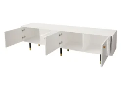 Mirjan24 TV-Lowboard Crystal RTV 180 03 Mit LED-Beleuchtung, TV-Tisch Mit 3 Türen, Metallfüße, Runde Gold Griffe (Farbe: Weiß / Weiß Hochglanz) 14 Mirjan24 TV-Lowboard Crystal RTV 180 03 Mit LED-Beleuchtung, TV-Tisch Mit 3 Türen, Metallfüße, Runde Gold Griffe (Farbe: Weiß / Weiß Hochglanz) -Vidaxlko Verkaufe 986147da9082cc3e6af3188280564446