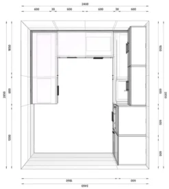 Küchenblock 165x246x285cm Lava / Permbroke - Ares Black Küchenzeile Modern U-Form -Vidaxlko Verkaufe 99078f0eec38f2cbb601e85a3a5f617a