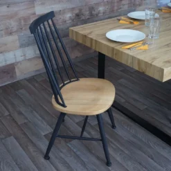 2er-Set Esszimmerstuhl HWC-G69, Küchen/Bistrostuhl, Massivholz Retro Design Metall Gastronomie Naturfarben -Vidaxlko Verkaufe 9cd834d19af3249532996aeb70242165