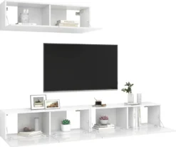 VidaXL TV-Schränke 3 Stk. Hochglanz-Weiß Holzwerkstoff 7 VidaXL TV-Schränke 3 Stk. Hochglanz-Weiß Holzwerkstoff -Vidaxlko Verkaufe 9d09232d09163464c61243610ff750d0