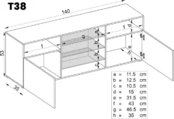 Extreme Furniture T38 TV Schrank | Wohnzimmerschrank Mit 3 Glasböden Und 2 Türen Schwarzer Korpus & Schwarze Fronten -Vidaxlko Verkaufe 9e7993f380582f876264be824ef816ae