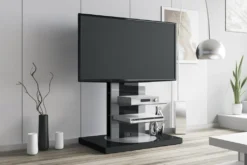 Fernsehtisch Roma H-777nw Schwarz Hochglanz 360° Drehbar TV Möbel TV Rack TV Ständer LCD Inkl. TV-Halterung -Vidaxlko Verkaufe 9ea0c841a5fe63dbc9adfd4be2dbcac0