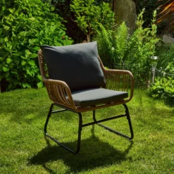 Stuhl ALBEDO Mit Sitzkissen, Moderner Gartenstuhl Aus Polyrattan, Esszimmerstuhl Aus Rattan -Vidaxlko Verkaufe a011ff153ed2fd8bd90686a2f425d420