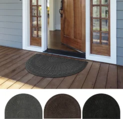 Außenmatte Fußmatte Türmatte 60x90 Cm Schutzmatte Grau Halbmond