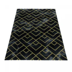 Designer Kurzflor Wohnzimmer Teppiche Grau Gold Weich Modern, Marmor Optik 12 Mm, Größe:140 X 200 Cm, Farbe:Schwarz-Gold -Vidaxlko Verkaufe a0dd6a65a80dd830840ab47d5870b4af