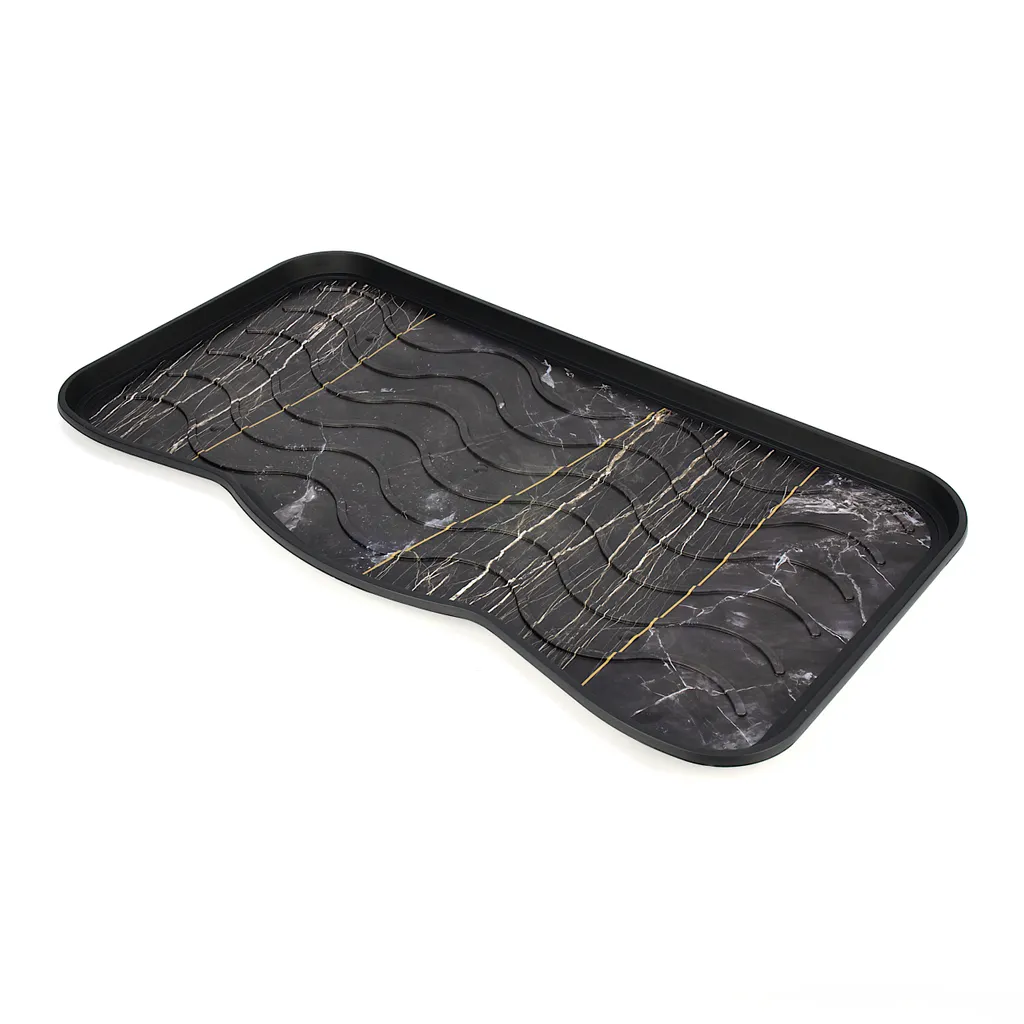 Deco Schuhablage Schuhabtropfschale Schuhtablett Schuhwanne Matte 38 X 75 Cm MARBLE BLACK Stein-Optik Marmor-Motiv 2 Deco Schuhablage Schuhabtropfschale Schuhtablett Schuhwanne Matte 38 X 75 Cm MARBLE BLACK Stein-Optik Marmor-Motiv – Bild 2