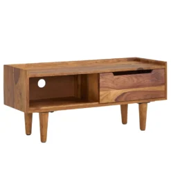 WOHNLING Lowboard Sheesham Massivholz 95x44x34 Cm TV-Kommode Mit Schiebetür | Design TV-Schrank Hoch | Fernsehtisch Fernsehschrank Modern | Fernsehkommode Wohnzimmer -Vidaxlko Verkaufe a17df48c6fb50f61c693a532fdc48ec1