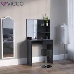 Vicco Schminktisch Dekos Frisiertisch Kommode Frisierkommode Spiegel Schwarz Inklusive Hocker -Vidaxlko Verkaufe a229f3c9824e6dc2b4a367a59a5e665c