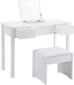 COSTWAY Schminktisch Frisiertisch Frisierkommode Kosmetiktisch Mit Klappspiegel Und Schubladen Inkl. Hocker Weiss 9 COSTWAY Schminktisch Frisiertisch Frisierkommode Kosmetiktisch Mit Klappspiegel Und Schubladen Inkl. Hocker Weiss -Vidaxlko Verkaufe a25de5814981d11be8be87cc97083293