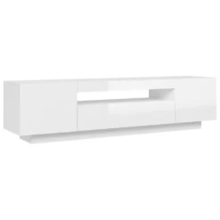 VidaXL TV-Schrank Mit LED-Leuchten Hochglanz-Weiß 160x35x40 Cm