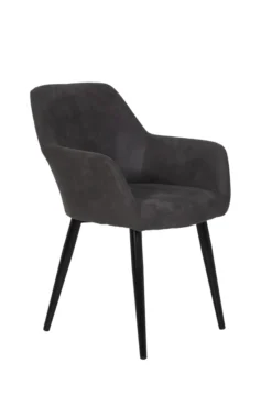 2er Set Armlehnenstuhl Roberta I Vintage Anthrazit, Metallgestell Schwarz, Gepolsterte Armlehne -Vidaxlko Verkaufe a4357a06a18486ea93892f8a1d3142ec