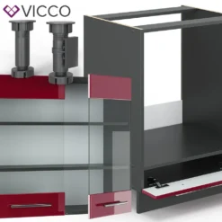 Vicco Eckküchenzeile Fame-Line Anthrazit Bordeaux-Rot Hochglanz 227 X 287 Cm Holzwerkstoff -Vidaxlko Verkaufe a47304dc49dd37dfb68cb5b2618a214d