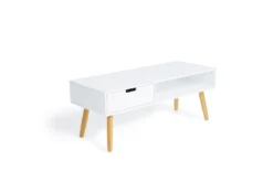 LIFA LIVING Fernsehtisch Lowboard Weiss Mit Schublade, Vintage TV Schrank TV Board Holz, Couchtisch Wohnzimmertisch Für Flachbildschirm Fernseher Konsole, 40x100x40 -Vidaxlko Verkaufe a476eaa8e23d1ef6a00a77b8f12b0af0