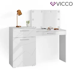 Vicco Schminktisch Frisiertisch Frisierkommode Little Irma Weiß Spiegel LED -Vidaxlko Verkaufe a504367a4e520e3954579249f161d6a2
