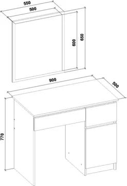 Schminktisch Weiß Mit Spiegel Und Schubladen Lora 90x50x77cm -Vidaxlko Verkaufe a591d4c24be267628373daf33d3cb4d0