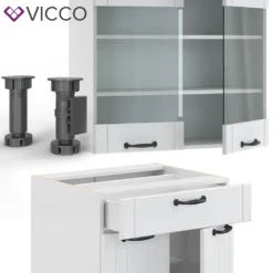 Vicco Küchenzeile Fame-Line Weiß Landhaus 200 Cm Holzwerkstoff 12 Vicco Küchenzeile Fame-Line Weiß Landhaus 200 Cm Holzwerkstoff -Vidaxlko Verkaufe a5dbb01a7ec10dd9ce1c9816a2fe5613