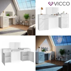 Vicco Schminktisch Irma Weiß Hochglanz 190,3 X 90 X 39 Cm Holzwerkstoff -Vidaxlko Verkaufe a68069f2ce4b12b952869ced5614a8a3