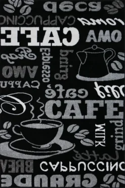 Küchenteppich Teppichläufer Coffee Design Modern Kaffee Muster In Schwarz Ideal Für Die Lounge Oder Küche, Maße:120x170 Cm -Vidaxlko Verkaufe a6b6e39ff1d28e2850eccbf943e24383