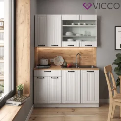 Vicco Küchenzeile Fame-Line Weiß Landhaus 140 Cm Holzwerkstoff -Vidaxlko Verkaufe a79430a177f8436096af8f36e9a2b360