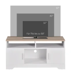 HOMCOM TV-Lowboard Fernsehschrank TV-Bank Mit 2 Schränken Und 3 Offenen TV-Kommode Bis Zu 50 Zoll Fernsehtisch Unterschrank Kabelführungsöffnung Spanplatte Weiß+Naturholz 105 X 40 X 52 Cm 15 HOMCOM TV-Lowboard Fernsehschrank TV-Bank Mit 2 Schränken Und 3 Offenen TV-Kommode Bis Zu 50 Zoll Fernsehtisch Unterschrank Kabelführungsöffnung Spanplatte Weiß+Naturholz 105 X 40 X 52 Cm -Vidaxlko Verkaufe a811e633992d5e602f1c5c22583ab6b8