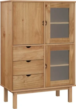 VidaXL Highboard OTTA 85x43x125 Cm Massivholz Kiefer