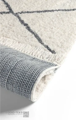 Wohnzimmer Shaggy Teppich Diamantmuster Super Soft Moderner Hochflor Teppich Weiss Grau, Grösse: 155x230cm -Vidaxlko Verkaufe a989c8541ed2dc4b50d8df65d953da7f