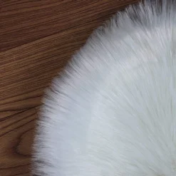 Faux Lammfell Schaffell Teppich Kunstfell Dekofell In Super Weich Lammfellimitat Teppich Longhair Fell Optik Nachahmung Wolle Bettvorleger Sofa Matte (Rundes Weiß, 30 X 30 Cm) -Vidaxlko Verkaufe aa27217c06ac16c824fb064596fc06ba