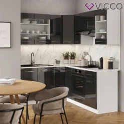 Vicco Eckküchenzeile Fame-Line Weiß Anthrazit Hochglanz 160,5 X 190 Cm Holzwerkstoff -Vidaxlko Verkaufe ac9cee78a49603b75cb97279fc20e8c2