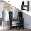 Vicco Schminktisch Charlotte Schwarz 108 X 139 X 40 Cm Holzwerkstoff