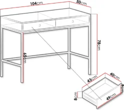 Mirjan24 Schminktisch Mono MT104 Mit 2 Schubladen, Griffe Aus Aluminium, Untergestell Aus Metall 18 X 18 Mm (Farbe: Beige) -Vidaxlko Verkaufe adfb368b2bbcdfa451a825f7372ef1d4