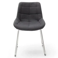 Homica Esszimmerstühle 2er Set Mit Bügelfuß Und Steppnähten, Bezug Anthrazit, Gestell In Edelstahloptik -Vidaxlko Verkaufe ae6da20914b486af171a27ccbe17dd88