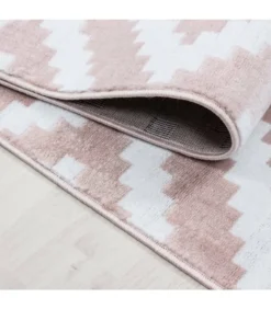 Kurzflor Wohnzimmerteppich Teppich Antikes Karo Muster Rosa Weiss Meliert, Grösse:160x230 Cm -Vidaxlko Verkaufe afedbd3ff6af73a1726541fe732e7f3d