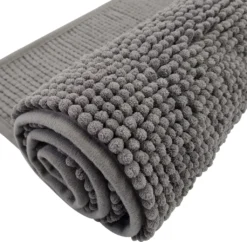 Chenille Badematte 50 X 80 Cm In Grau Badteppich Aus Microfaser - Mit Rutschfester Rückseite - Welness Badeteppich / Duschvorleger -Vidaxlko Verkaufe b056c155e361f1a33a10d858678cd735