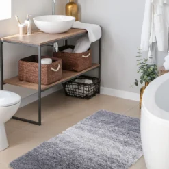 Badteppich Wave Rutschsicher & Schnelltrocknend Grau/Weiß 70x100 Cm -Vidaxlko Verkaufe b05c0ce5764b74f53eb8d8227f2d60d8