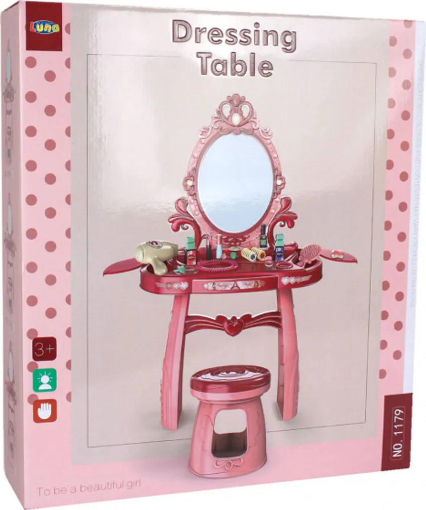 Luna Frisiertisch Mit Hocker Beauty Mädchen 44 X 76 X 245 Cm 2 Luna Frisiertisch Mit Hocker Beauty Mädchen 44 X 76 X 245 Cm – Bild 2