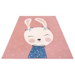 Kinderteppich Kurzflor Bunny Polly Hase Rosa, Größe:80x150 Cm -Vidaxlko Verkaufe b1f2e581aa1f4d5e16ab060e5954ac51