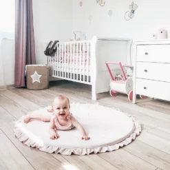 MeowBaby Baby Spielmatte Rund Mit Volant, Rosa -Vidaxlko Verkaufe b395733788925a4b735dd3651e1a5151