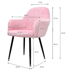 ECD Germany Esszimmerstühle Mit Rücken- Und Armlehnen, 2er Set, Rosa, Sitzfläche Aus Microfaser In Samt-Optik Mit Metallbeine, Küchenstuhl Wohnzimmerstuhl Polsterstuhl Sessel -Vidaxlko Verkaufe b3ab7a0a7efe3768b08b353fce5c0553