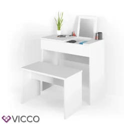 Vicco Schminktisch HOCKER Bank Cm Weiß - Frisiertisch Kommode Spiegel -Vidaxlko Verkaufe b3e63bb5cda8725aa051ad5a3bb09916