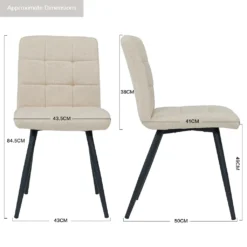 2er Set Esszimmerstuhl Polsterstuhl Stoff Samt Oder Stoff Lederoptik, Farbe:Gelb, Material:Samt